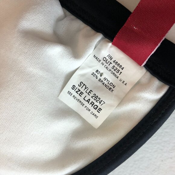 Guess Bikini Top Triangle Halter Removable Cups Zebra Stripe Black White L - Picture 4 of 4